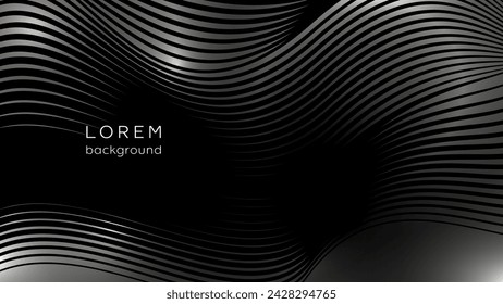 Black and white soft composition with wavy lines.