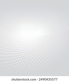 Tono de color gris suave blanco y negro, diseño de Anuncio de fondo de semitono de líneas de puntos onduladas abstractas. Ilustración vectorial.