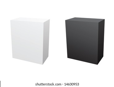 black and white software boxes