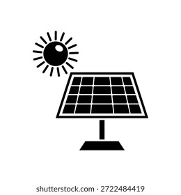 Black and white solar panel with sun energy renewable 1
