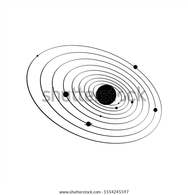 白黒の太陽系ベクター画像イラストデザイン のベクター画像素材 ロイヤリティフリー