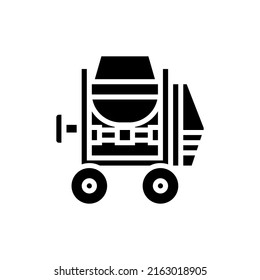 Icono de ingeniería civil sólida en blanco y negro