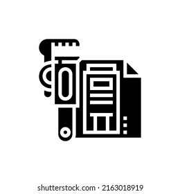 Black and White Solid Civil Engineering Icon