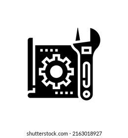 Black and White Solid Civil Engineering Icon