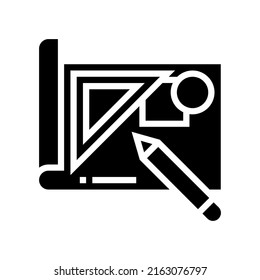 Black and White Solid Civil Engineering Icon. Creative building icon for your company