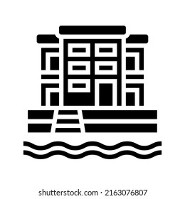 Black and White Solid Civil Engineering Icon. Creative building icon for your company
