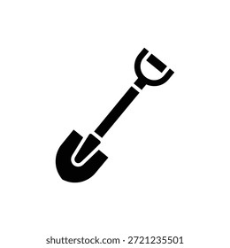 Schwarz-weißes Schaufelsymbol nach oben rechts abgewinkelt