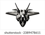 Black and white solid Silhouette of fighter jet, Fighter jet vector, black fighter jet silhouette vector,