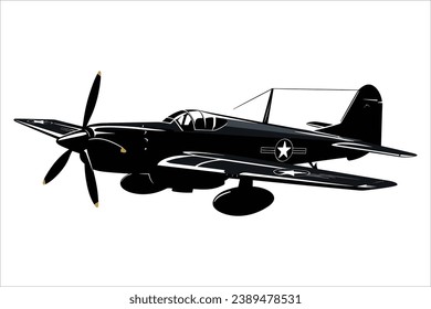 Silueta sólida blanca y negra de un avión de combate, vector de un avión de combate, vector de la silueta de un avión de combate negro,