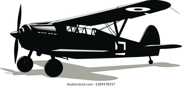 Silueta sólida blanca y negra de un avión de combate, vector de un avión de combate, vector de la silueta de un avión de combate negro,