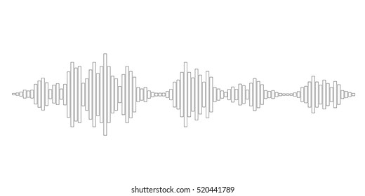 black and white sound waves for party isolated on white background. Vector Illustration