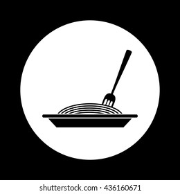 Black and white spaghetti icon 