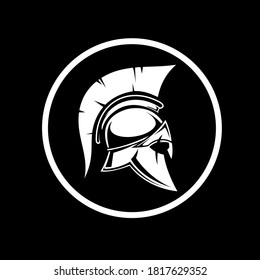 BLACK AND WHITE SPARTAN HELMET