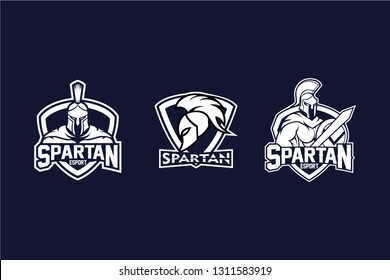 Black and White spartan vector emblem, Esport gaming logo, Spartan black and white