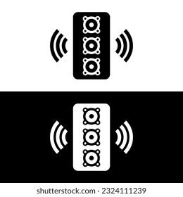 plantilla de logotipo del icono del altavoz blanco y negro