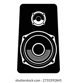 Black and white speaker with tweeter and woofer drivers audio sound desi