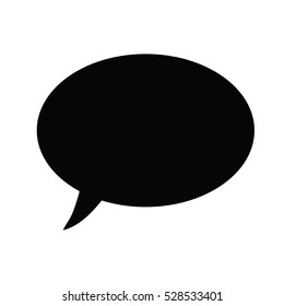 A black and white speech bubble