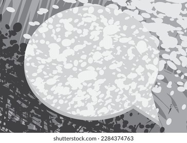 Black and white Speech Bubble Graffiti Background. Urban painting style. Abstract discussion symbol in modern dirty street art decoration.