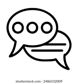 Black and white speech bubble illustration. Vector illustration