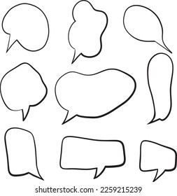 Black and white speech bubbles, Bubble comic speech set, great design for any purposes. Sticker design. vector illustration.