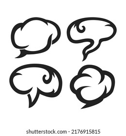 black and white speech bubbles, Chatbox bubble, cloud chatbox, chat, communication icon
