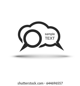 Black and White Speech Bubbles Design, Vector Illustration