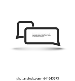 Black and White Speech Bubbles Design, Vector Illustration