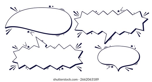 Black and white speech bubbles with place for text.