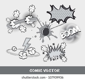 black and white speech bubbles, pop art. vector illustration