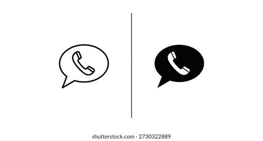 Burbujas de discurso en blanco y negro con símbolos telefónicos, que representan la comunicación y la conversación. Ideal para medios digitales e impresos.