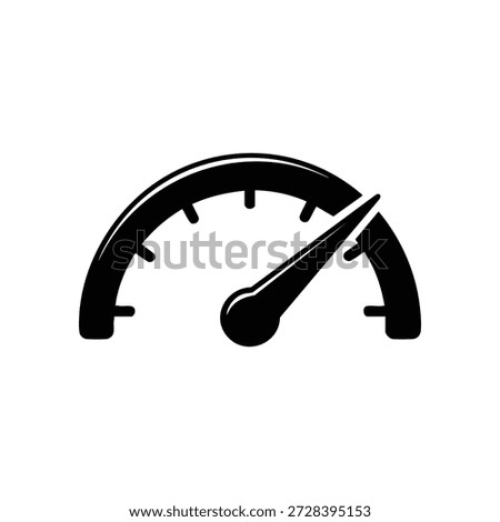 Black and white speedometer gauge icon high performance indicator simple vector illustration