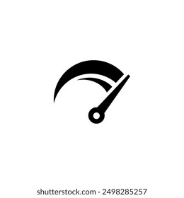 Black and white speedometer icon for dashboard design.