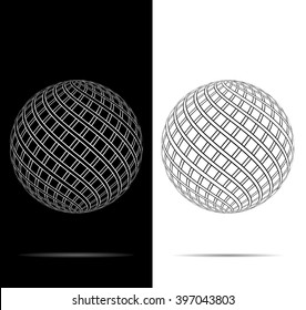 Black and white sphere.