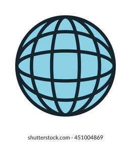 Black and white sphere shape  isolated icon, vector illustration graphic.