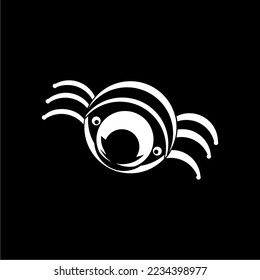 black and white spider logo, suitable for companies related to the animal world