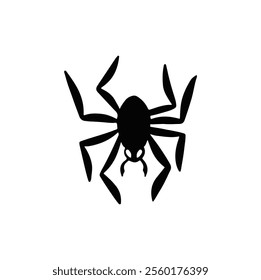 black and white spider silhouette hand drawn illustration vector