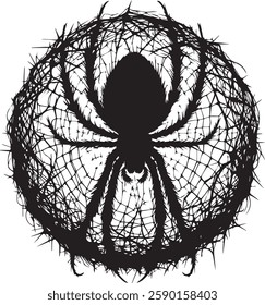 black and white spider's nest Vector 