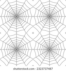 black white spiderweb seamless pattern 