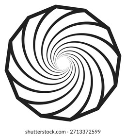 Una espiral en blanco y negro con un fondo blanco