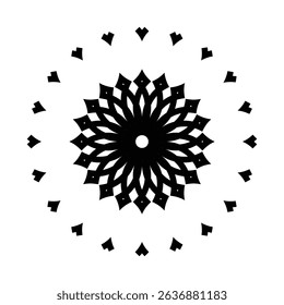 Black and white spiral circle pattern illustration vector design. 
