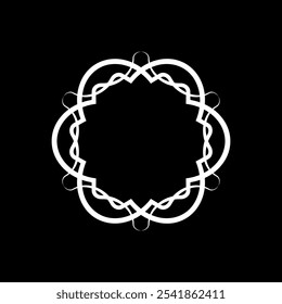 black and white spiral decorative circle design decoration abstract border pattern vector