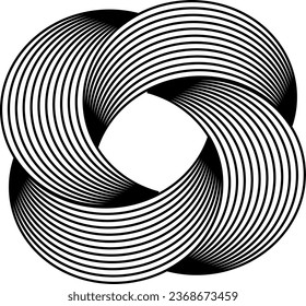 Black and white spiral logo design
