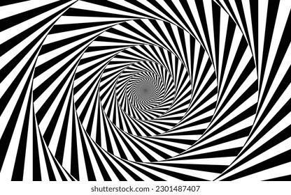 Ilustración de arte vectorial de espiral negra y blanca