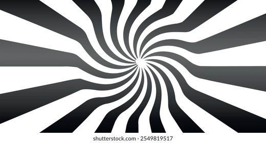 Black and White Spiral Optical Striped Abstract Background