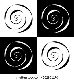 Black White Spiral Pattern