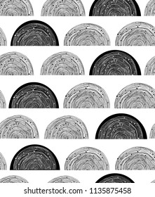 Black and white spiral pattern. vector ornament