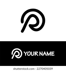 black and white spiral r letter logo design, the logo can be used by brands or communities who want their logo to look elegant and natural
