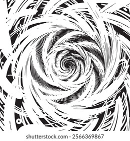 Black and White Spiral Vortex