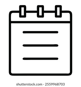Black and White Spiral-Bound Notebook Icon

