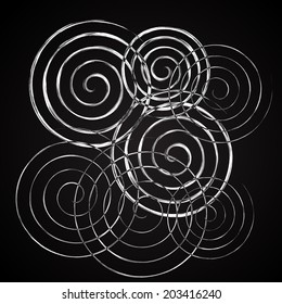 Black and white spirals background, grunge abstract texture,